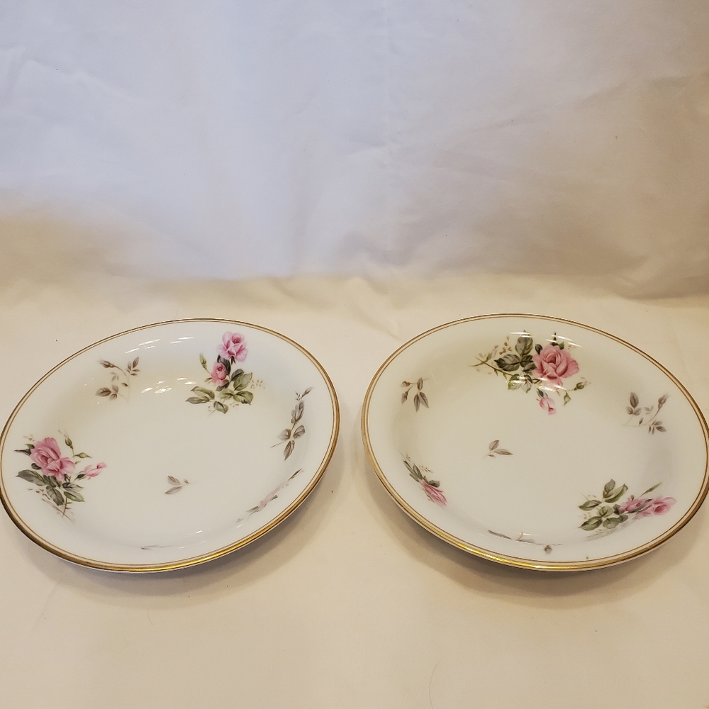 Noritake Fine China Vintage 5460 Rosa Soup Salad Bowls, Set of 2